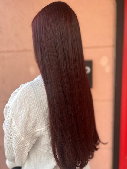 A classic 'Cherry Red' global color. This is a bold, vibrant, all-over color for someone who is not afraid to be noticed.