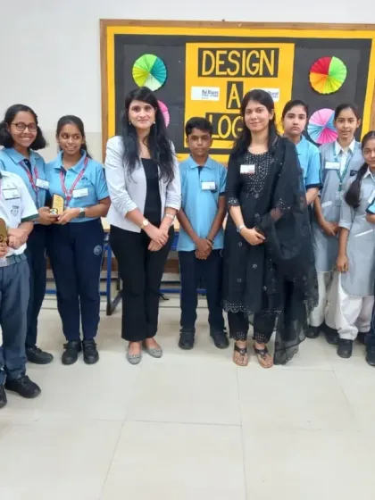 A group photo with the talented participants of the logo design competition. The future of art is bright with these young creators.