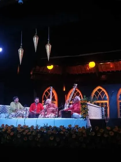 A view of the beautifully lit stage at the Shimla Heritage Festival. I was performing with Pandit Sajan Mishra ji and Shri Swaransh Mishra.
