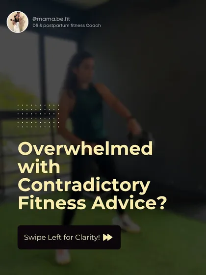 Feeling overwhelmed with contradictory fitness advice? This post is for you. Swipe left for clarity on what really works for a sustainable and effective fitness routine.