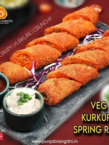 Need something crispy, kurkure, and crunchy? Our Veg Kurkure Spring Rolls are the perfect hatke starter. They are fried to golden perfection and served with our special dips.