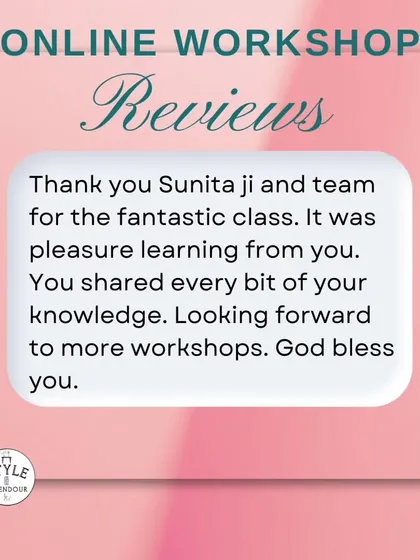 "Thank you for the fantastic class. It was a pleasure learning from you." I am so grateful for these kind words and the opportunity to share my knowledge.