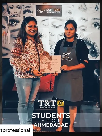 A proud moment for one of my students from Ahmedabad, receiving her certification. My goal is to empower every student with the skills and credentials to build their own business and succeed in the beauty industry.