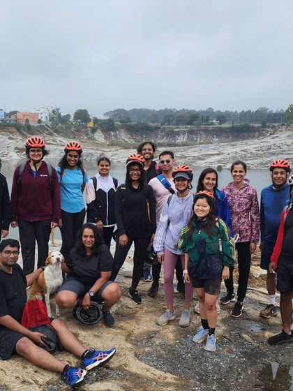A group photo from our ride last Sunday, featuring happy riders and even a dog! We love building a community of outdoor enthusiasts.