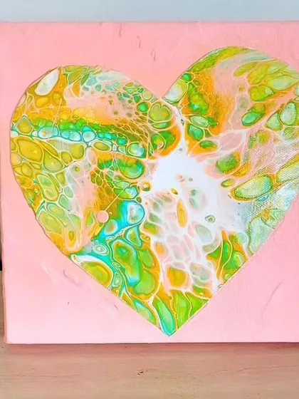 A piece from my personal 'heART' collection, created with the fluid art technique. This shows the kind of art you can learn to make or purchase directly from me.