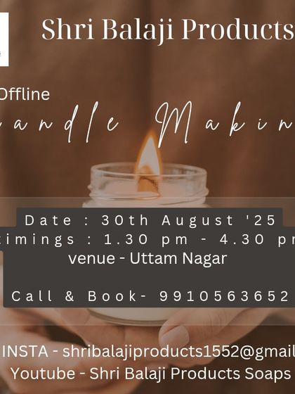 My workshops are designed to give you the practical skills and confidence to start your own brand. This is another poster for my popular offline candle making class.