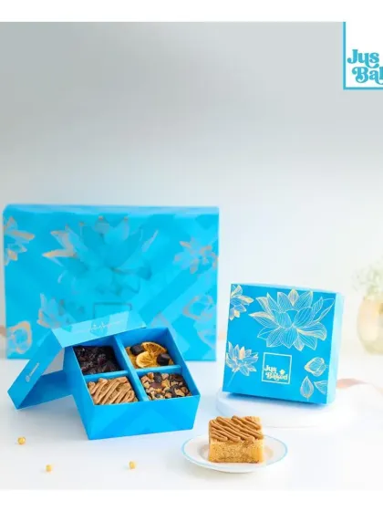 Another view of our 'Happiness Box', showcasing the variety of brownies and blondies inside. A perfect way to spread happiness this Diwali.