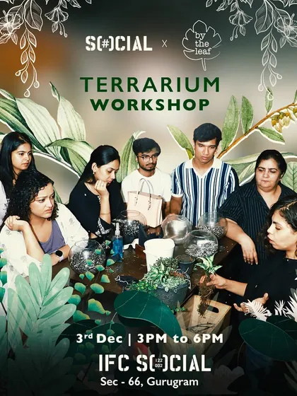 This poster from our collaboration with SOCIAL gives you an idea of our public workshops. We partner with vibrant cafes and studios across Gurgaon and Delhi to create a relaxed, fun, and social atmosphere for you to learn and create in.
