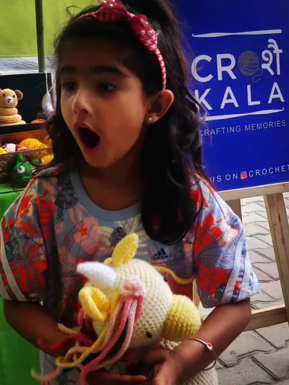 The look of pure surprise and joy. This is the reaction that makes every stitch worthwhile. My unicorn amigurumi is a popular choice for magical, handmade gifts.