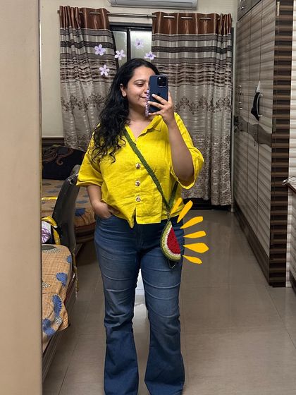 Here I am, modeling my watermelon sunglasses holder sling! It's so chic and lets you go hands-free while keeping your sunglasses protected.