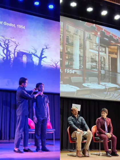 Scenes from a theatre performance during our Bastille Day event. We celebrate French national day with a variety of cultural performances.