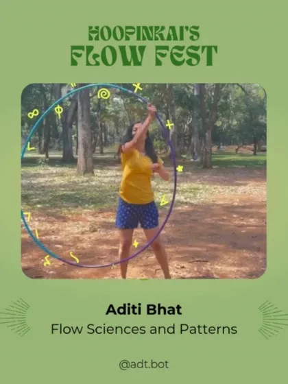 I love being part of the larger flow arts community. This graphic is from Hoopinkai's Flow Fest, where I led a workshop on "Flow Sciences and Patterns." Events like these are a wonderful opportunity to share, learn, and co-create with other talented artists and movers.