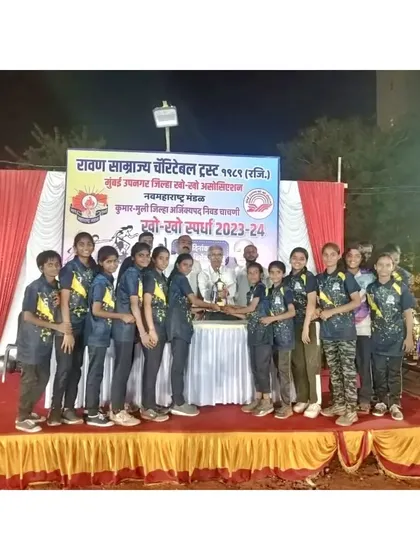 Our girls' team receiving the championship trophy.