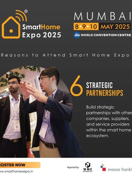 This graphic emphasizes the opportunity to build strategic partnerships with suppliers and service providers within the smart home ecosystem.