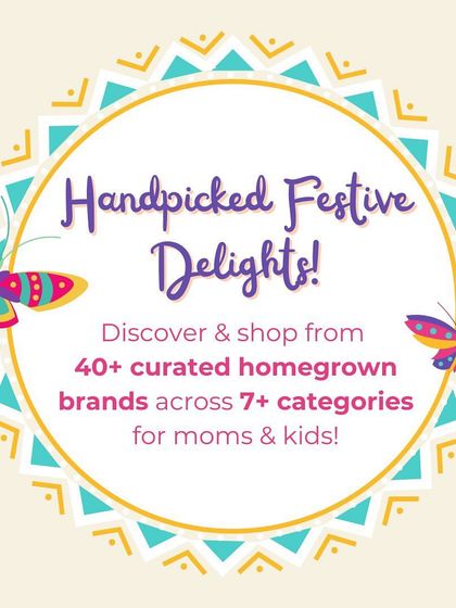 A graphic emphasizing the "Handpicked Festive Delights" from over 40 curated homegrown brands.
