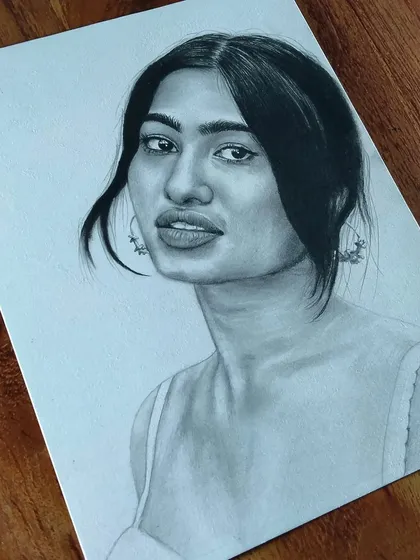A modern portrait with a focus on the subject's expression and features. This was drawn for one of my followers.