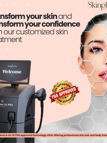 An overview of our customized skin treatments featuring the FDA-approved Harmony XL PRO. This versatile laser platform allows us to address a wide range of skin concerns with precision.