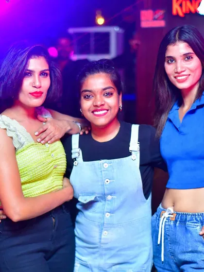 A group of friends enjoying the casual and fun atmosphere at Drava.