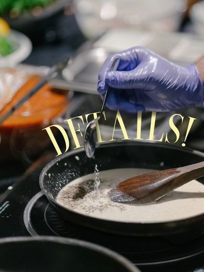 Perfection lies in the details. Here, one of my chefs is carefully preparing a sauce, showing the focus and care that goes into every element of our dishes.