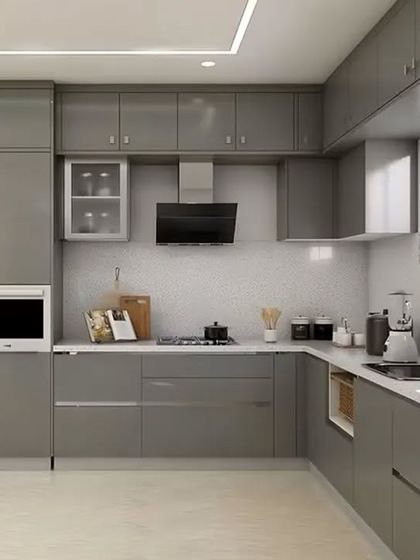 Modular Kitchen - Modular Home Interiors Efficient L-Shaped & U-Shaped Kitchens photo 15