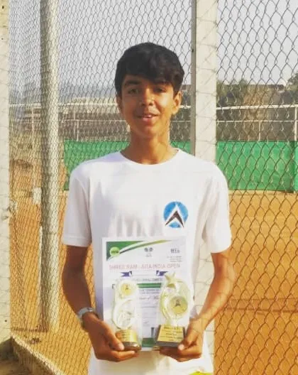 Two singles titles in two weeks for Shreyas. Here he is after winning another Championship Series tournament.