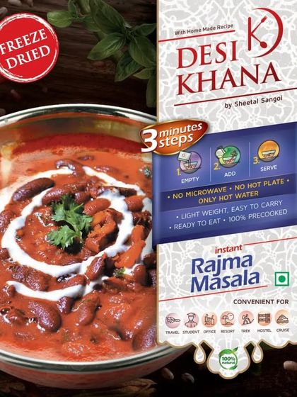 Our instant Rajma Masala is a crowd favorite. It's high in protein, hygienic, and has that authentic Punjabi taste. Ready in 3 minutes with just hot water.