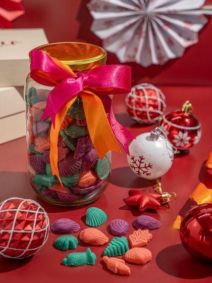 My hand-rolled almond marzipan is a Christmas classic. I make it with almonds and a hint of rose water. These are also eggless.