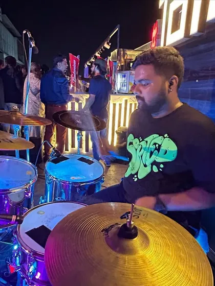 Our drummer keeping the beat tight and the energy high for the Arihant team.