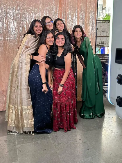 Students from St. Xavier's College in Mumbai enjoying the photo booth during their Traditional Day. It's a great addition to college festivals and farewell parties.