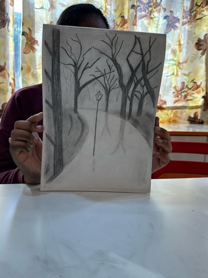 Another amazing piece from our 4-day course, a moody path through the woods.