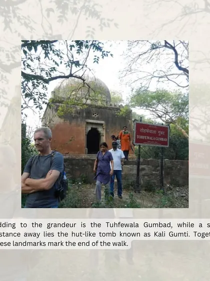 The Tuhfewala Gumbad, another Lodi-era tomb in the Deer Park. Our walk through this green expanse is dotted with such surprising historical discoveries.