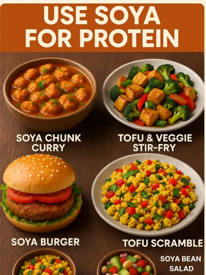 Soya is a fantastic source of plant-based protein, ideal for vegetarians and anyone looking to build muscle. I incorporate it into meals like Soya Chunk Curry, Tofu Scramble, and Soya Burgers to make protein intake delicious and easy.