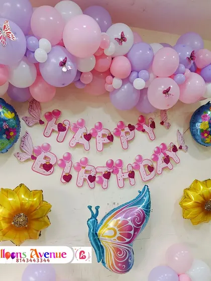 A still shot of the butterfly wall decoration, perfect for smaller parties or as a photo backdrop at home.