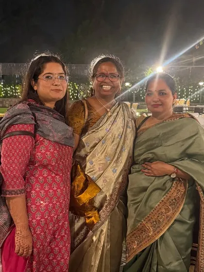 In party mode with fellow Supreme Court lawyers. It's important to connect with colleagues outside the courtroom as well.
