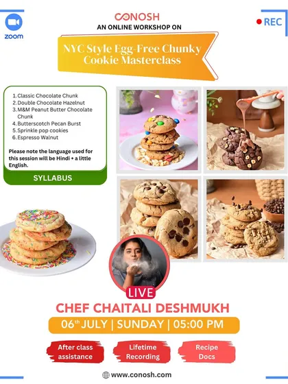 Master the art of the perfect NYC-style chunky cookie with my egg-free masterclass. I'll guide you through creating a variety of flavors, from classic chocolate chunk to butterscotch pecan burst, ensuring you get that gooey center and crisp edge every time.