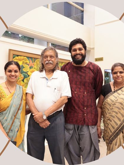 A group of friends and family enjoying the exhibition together. We love seeing our gallery filled with such positive energy.