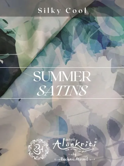 This cool blue and green abstract print is another option from my summer satin collection, perfect for creating flowing dresses or chic co-ord sets.