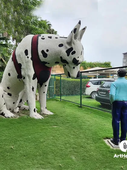 A whimsical and oversized Dalmatian sculpture designed for an outdoor park space. This piece highlights our ability to create playful, eye-catching art that engages the public and adds character to any landscape.