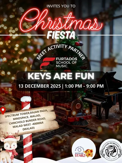 We're bringing our "Keys Are Fun" program to a Christmas Fiesta. This event poster shows how we partner with community events to give families a chance to experience our playful and creative keyboard learning program for young children firsthand.