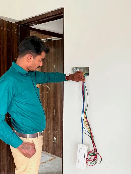Checking the electrical wiring before the final fixtures are installed. Safety and precision are paramount in my projects.