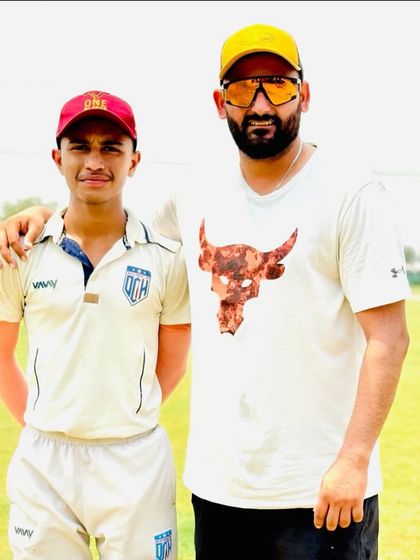 With Aditya Kumar after his crucial century in a high-pressure run chase.