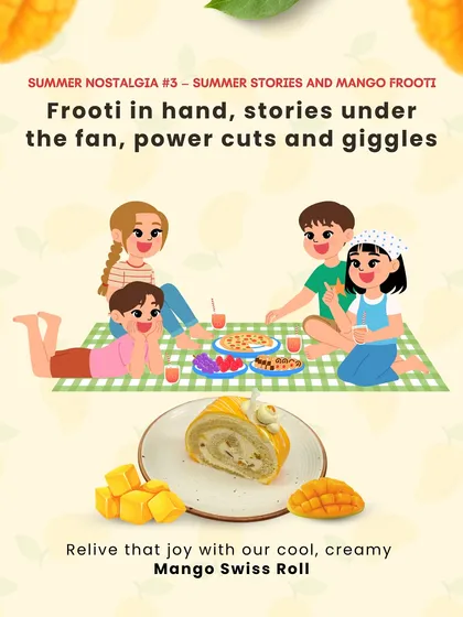 Remember sharing stories and giggles during summer power cuts? Our cool and creamy Mango Swiss Roll is made to bring back that simple joy with every light, fluffy bite.