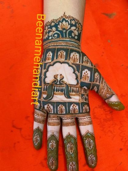 A unique design with peacocks in a window-like frame, creating a very architectural look.