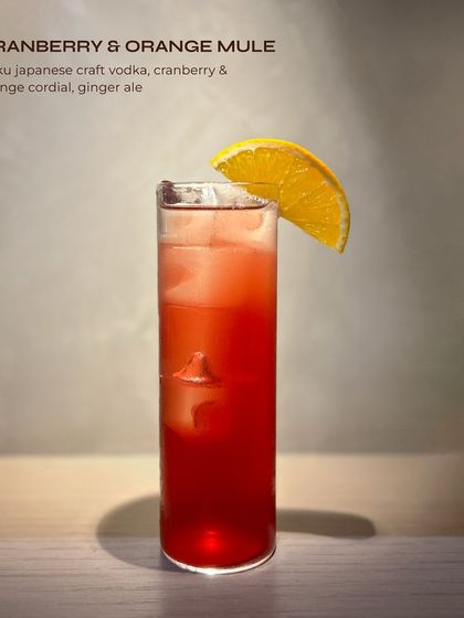 The Cranberry & Orange Mule, a festive and zesty vodka cocktail. The combination of tart cranberry and sweet orange makes for a perfectly balanced mule.