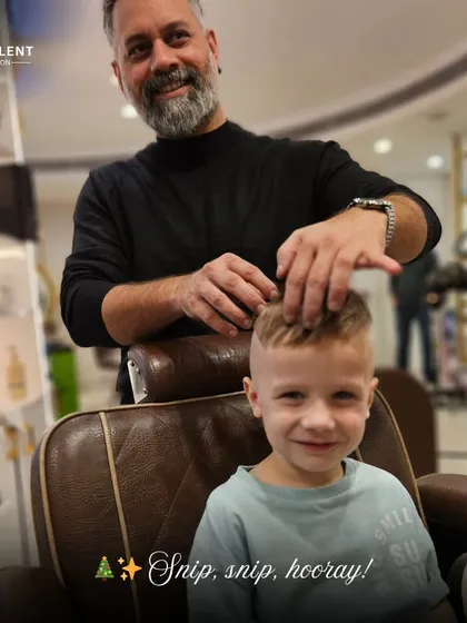 Haircuts for kids should be fun, not stressful. I gave this little guy a cool, stylish cut that he loves, ensuring the whole experience was quick, comfortable, and full of smiles.