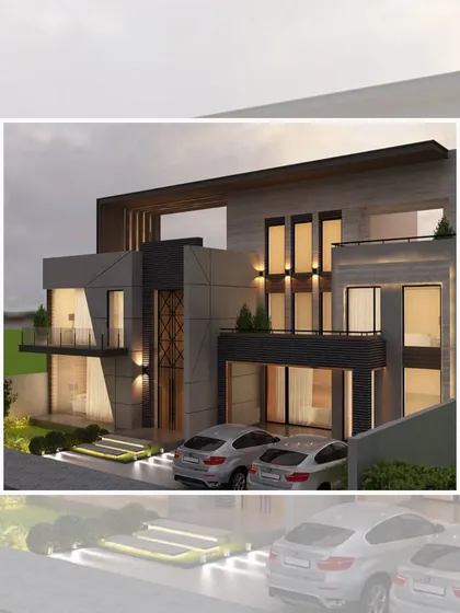 This farmhouse showcases my approach to modern minimal architecture. The exterior combines stone, dark cladding, and large glass panels, creating a structure with strong geometric lines that makes a powerful statement in its landscape.