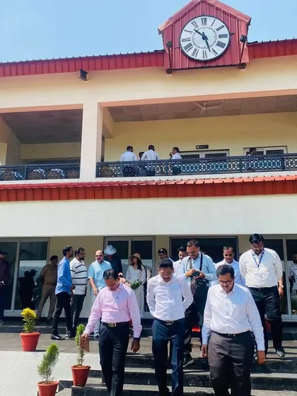 The official tour of the new academy building and grounds with the guests of honor.