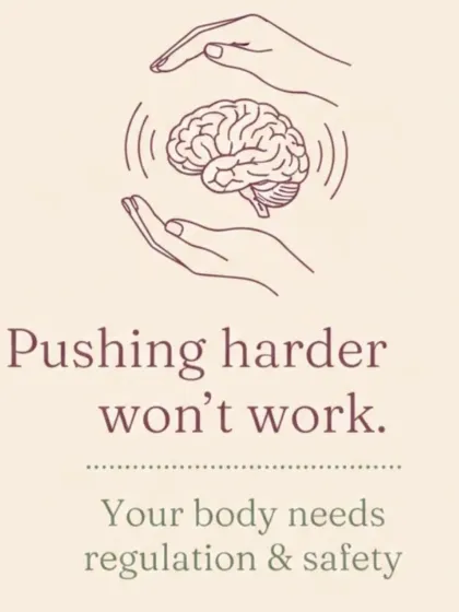 Pushing harder is not the answer when your body is overwhelmed. True healing comes from creating a sense of safety and regulation within your nervous system.