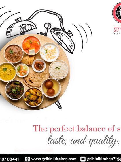 The perfect balance of style, taste, and quality. Our thali is a complete meal that is both delicious and well-presented.