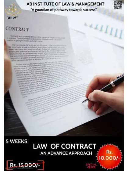 This 5 week course provides an advanced approach to the Law of Contract. It covers both academic principles and practical problem solving aspects to ensure you understand how contracts function in the real world.